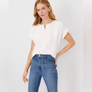 Ann Taylor Petite Drop Shoulder Popover - Size LP